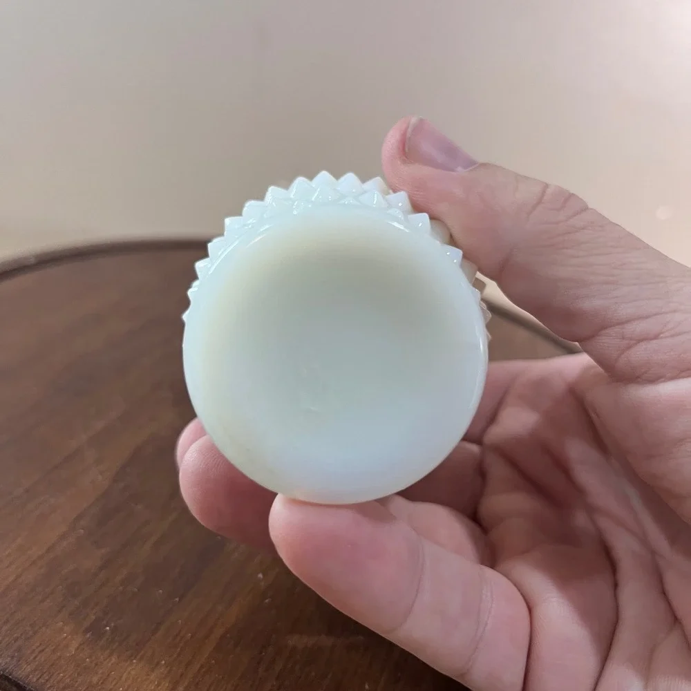 Vtg Fenton Milk Glass Hobnail Ruffled Mini Bud Vase White 4 Inch